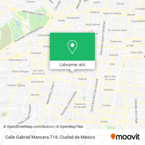 Mapa de Calle Gabriel Mancera 718