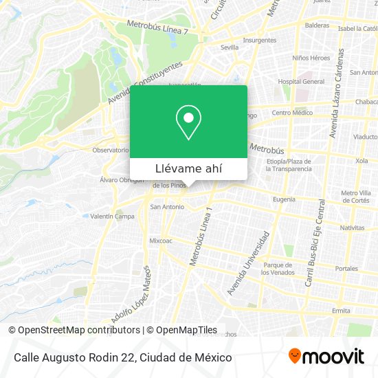 Mapa de Calle Augusto Rodin 22