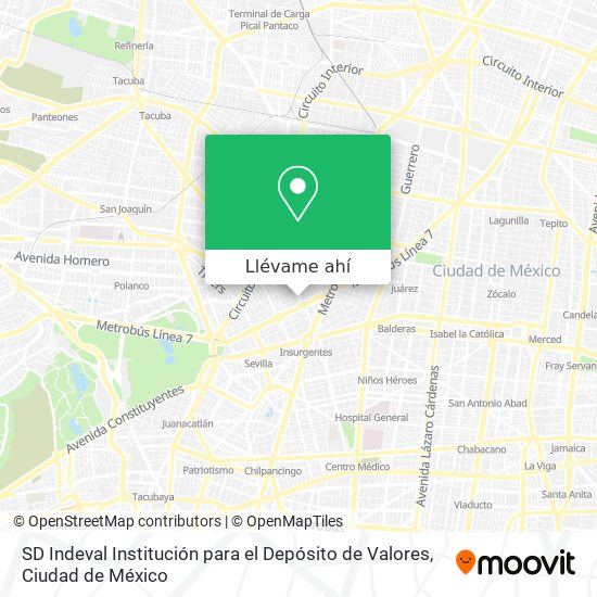 Mapa de SD Indeval Institución para el Depósito de Valores