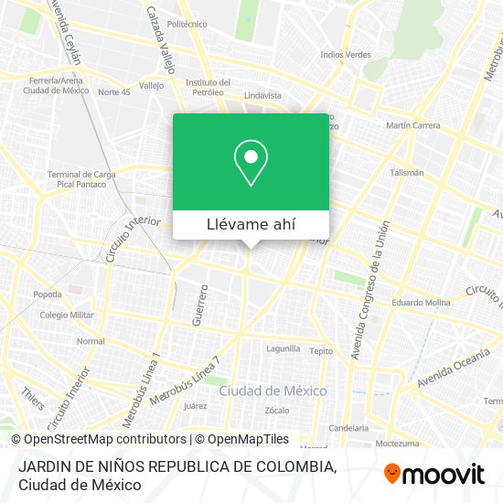 Mapa de JARDIN DE NIÑOS REPUBLICA DE COLOMBIA