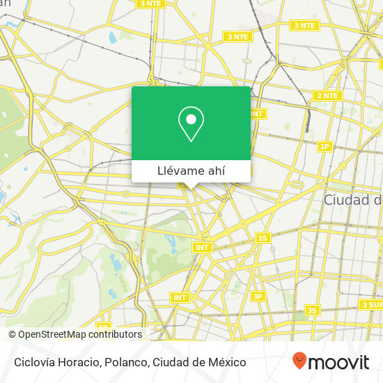 Mapa de Ciclovía Horacio, Polanco