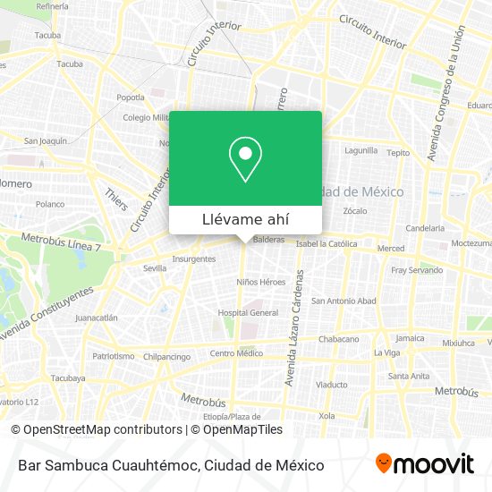 Mapa de Bar Sambuca Cuauhtémoc