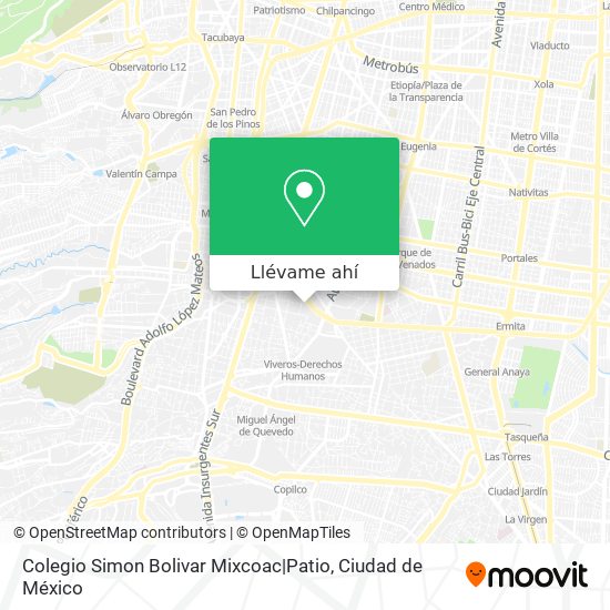 Mapa de Colegio Simon Bolivar Mixcoac|Patio