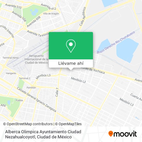 Mapa de Alberca Olimpica Ayuntamiento Ciudad Nezahualcoyotl