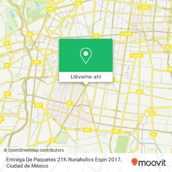 Mapa de Entrega De Paquetes 21K Runaholics Espn 2017