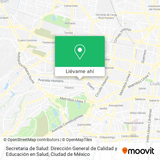 Mapa de Secretaria de Salud: Dirección General de Calidad y Educación en Salud