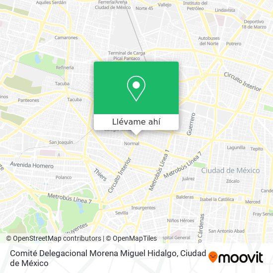 Mapa de Comité Delegacional Morena Miguel Hidalgo