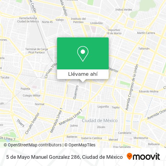 Mapa de 5 de Mayo Manuel Gonzalez 286