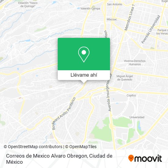Mapa de Correos de Mexico Alvaro Obregon