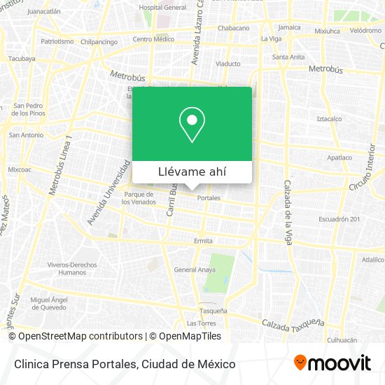 Mapa de Clinica Prensa Portales