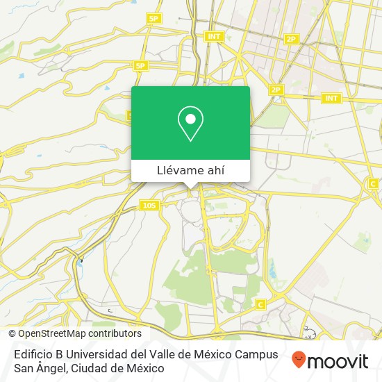 Mapa de Edificio B Universidad del Valle de México Campus San Ångel