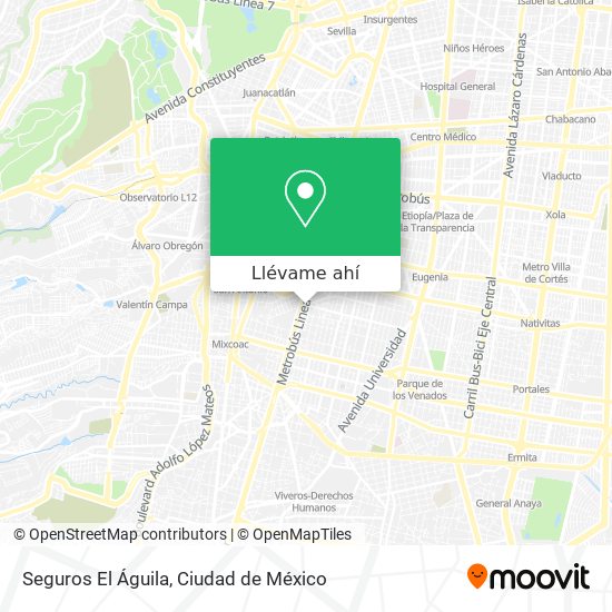 Cómo llegar a Seguros El Águila en Miguel Hidalgo en Autobús o Metro?