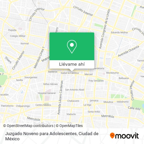 Mapa de Juzgado Noveno para Adolescentes