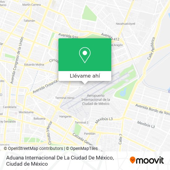 Mapa de Aduana Internacional De La Ciudad De México