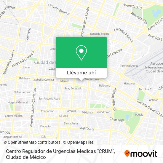 Mapa de Centro Regulador de Urgencias Medicas "CRUM"