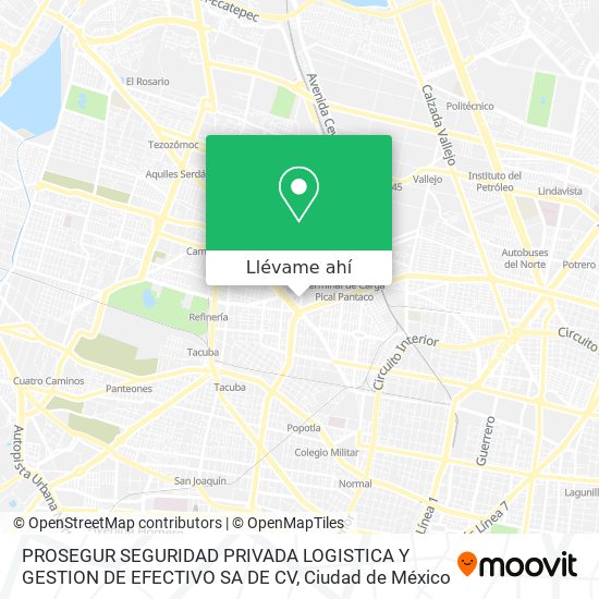 Mapa de PROSEGUR SEGURIDAD PRIVADA  LOGISTICA Y GESTION DE EFECTIVO SA DE CV