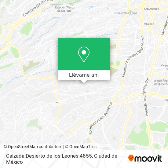 Cómo llegar a Calzada Desierto de los Leones 4855 en Cuajimalpa De Morelos  en Autobús o Metro?