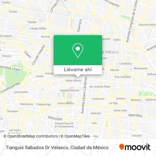 Mapa de Tianguis Sabados Dr Velasco