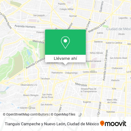 Mapa de Tianguis Campeche y Nuevo León