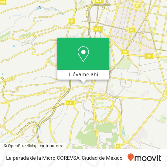 Mapa de La parada de la Micro COREVSA
