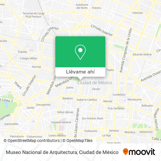 Mapa de Museo Nacional de Arquitectura