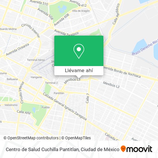Mapa de Centro de Salud Cuchilla Pantitlan