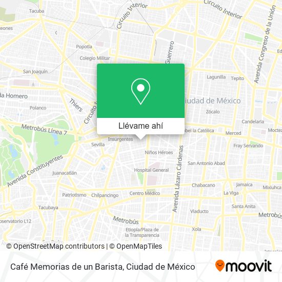 Mapa de Café Memorias de un Barista