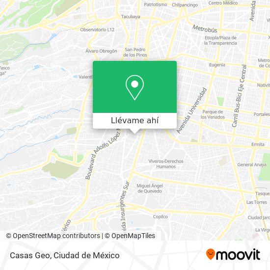 Cómo llegar a Casas Geo en Miguel Hidalgo en Autobús o Metro?