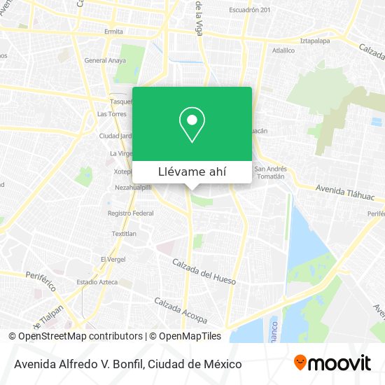 Mapa de Avenida Alfredo V. Bonfil