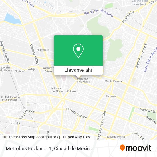 Mapa de Metrobús Euzkaro L1