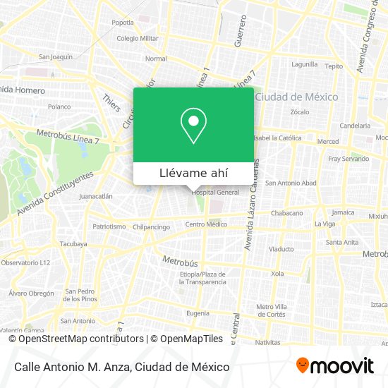 Mapa de Calle Antonio M. Anza