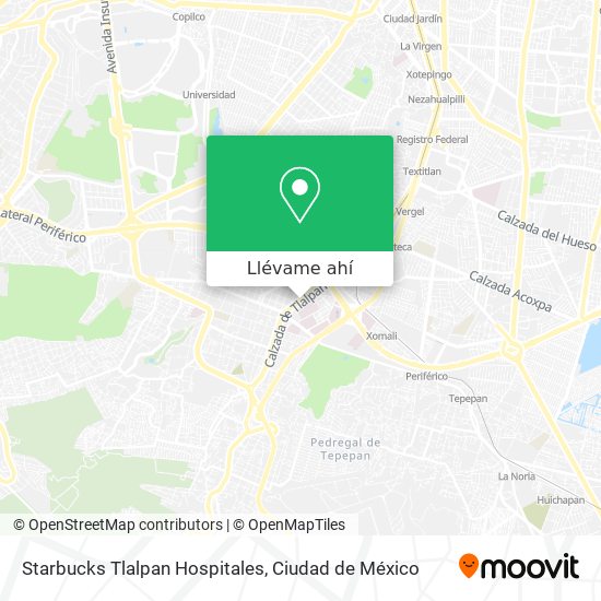 Mapa de Starbucks Tlalpan Hospitales