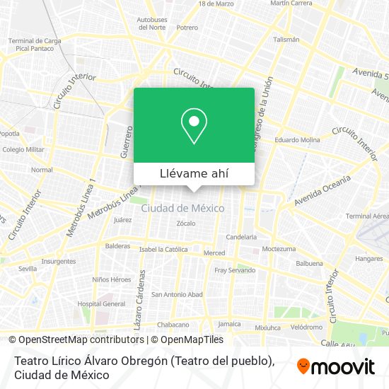 Mapa de Teatro Lírico Álvaro Obregón (Teatro del pueblo)