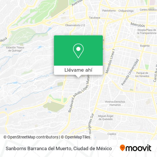 Mapa de Sanborns Barranca del Muerto