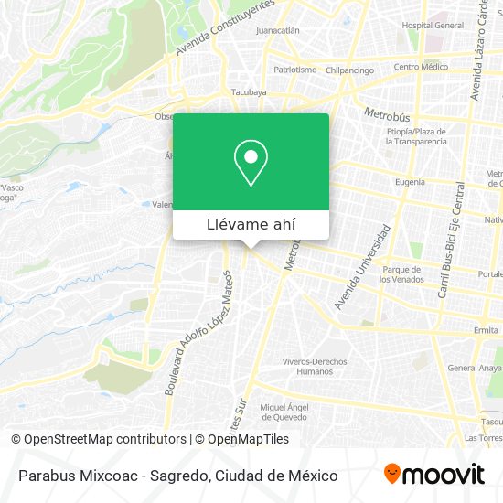 Mapa de Parabus Mixcoac - Sagredo