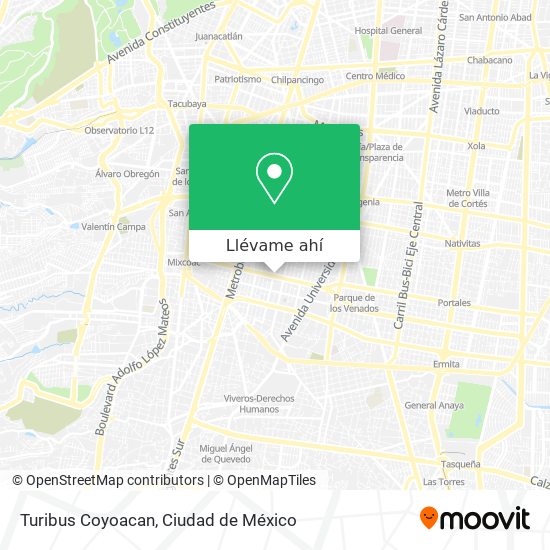 Mapa de Turibus Coyoacan