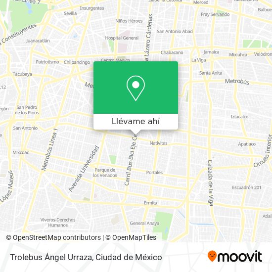 Mapa de Trolebus Ángel Urraza
