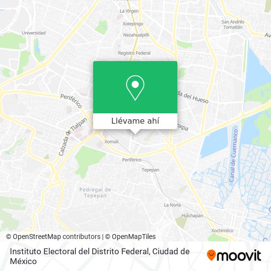 Mapa de Instituto Electoral del Distrito Federal