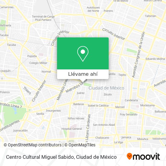 Mapa de Centro Cultural Miguel Sabido