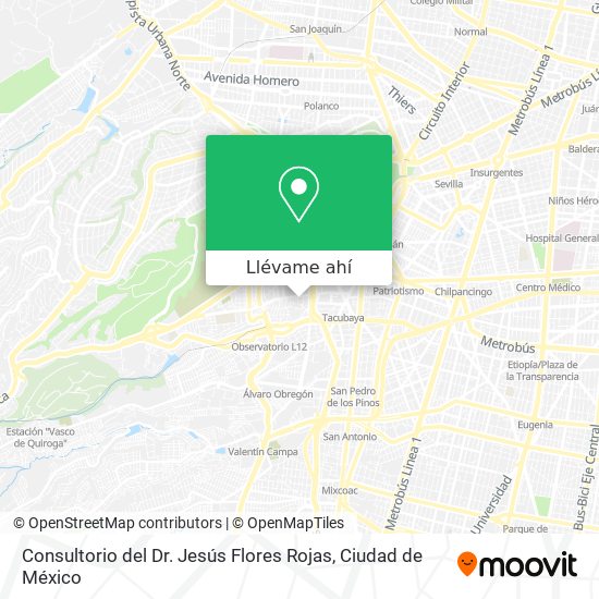 Mapa de Consultorio del Dr. Jesús Flores Rojas