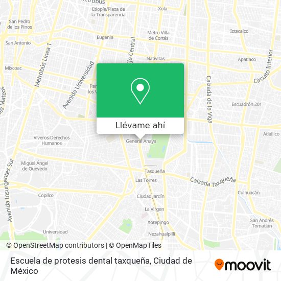 Mapa de Escuela de protesis dental taxqueña