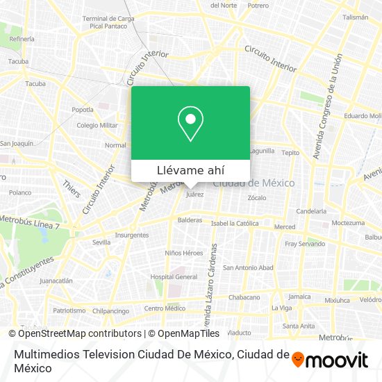 Mapa de Multimedios Television  Ciudad De México