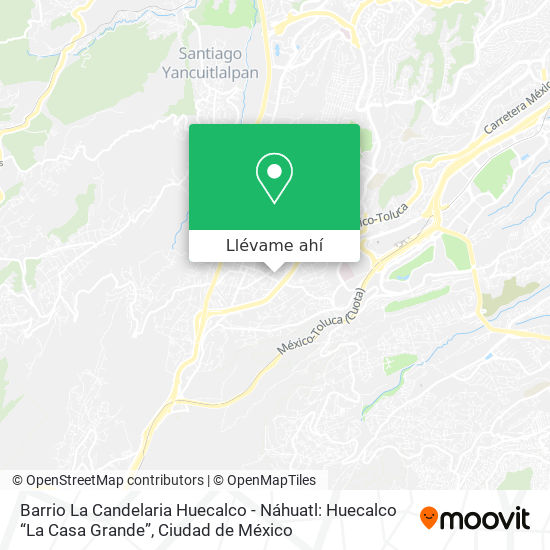 Mapa de Barrio La Candelaria Huecalco - Náhuatl: Huecalco  “La Casa Grande”
