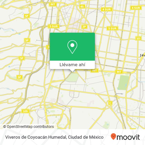 Mapa de Viveros de Coyoacán Humedal