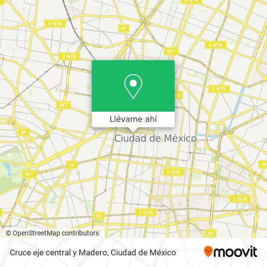 Mapa de Cruce eje central y Madero