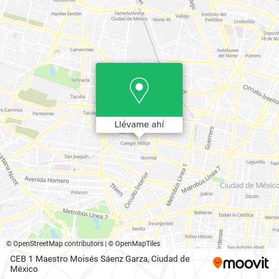 Mapa de CEB 1 Maestro Moisés Sáenz Garza