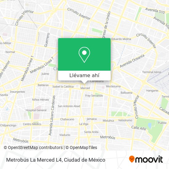 Mapa de Metrobús La Merced L4