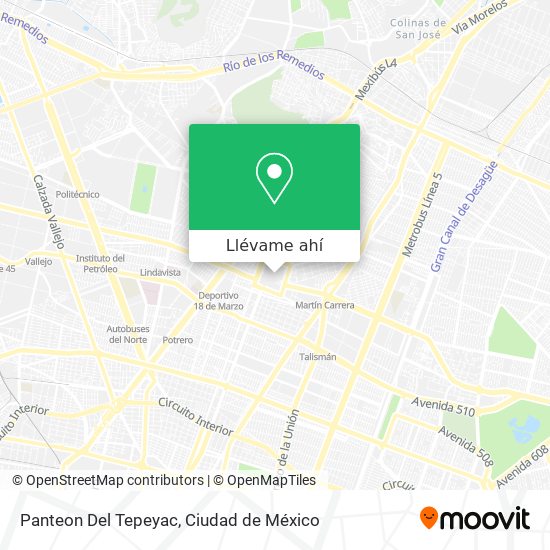 Mapa de Panteon Del Tepeyac