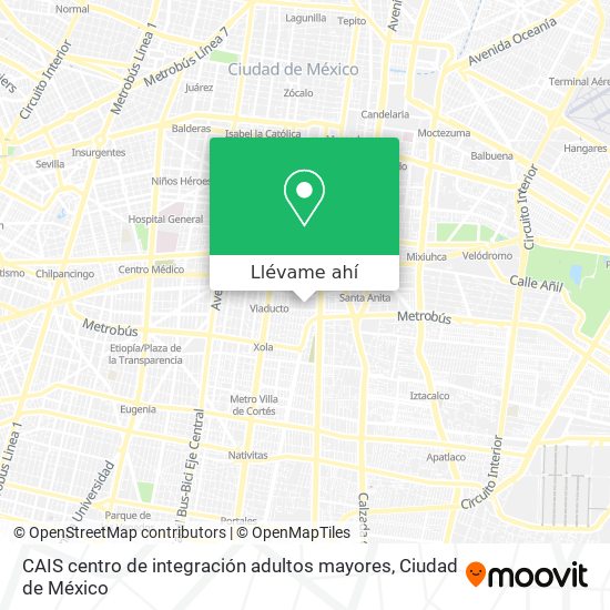 Mapa de CAIS centro de integración adultos mayores