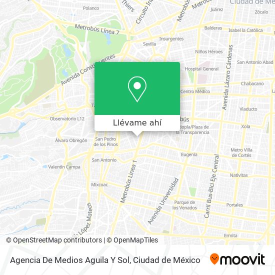 Mapa de Agencia De Medios Aguila Y Sol